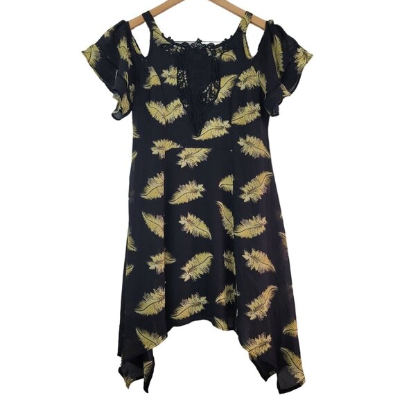 Disney Dresses & Skirts - Disney Beauty and the Beast Dress Womens Sz M Black Chiffon Novelty Print Zipper